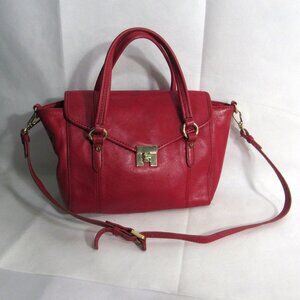 TOMMY HILFIGER GENUINE LEATHER SHOULDER BAG TOTE RED